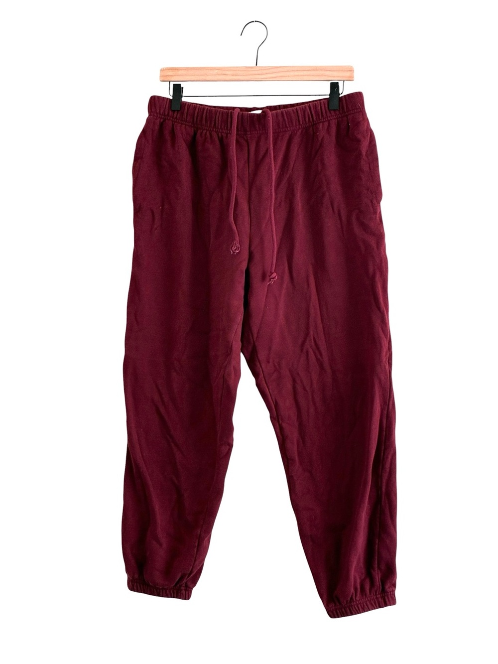 Cotton On | Burgundy drawstring waist banded hem joggers cotton sweatpants large